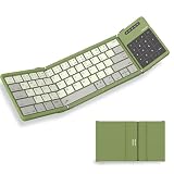 Nillkin 【正規販売店】 キーボード Bluetooth 折りたたみ式 ワイヤレス iPad用 無線 【タッチパッド＆テンキー2 in 1】 三台同時接続 iOS/Android/Mac/Windows対応 Type-C充電式 アンドロイド スマホ用 ipad mini 小型 コンパクト 静音性 軽量薄型 ミニキーボード 収納袋付き 持ち運び 省スペース旅行・出張最適 (グリーン)
