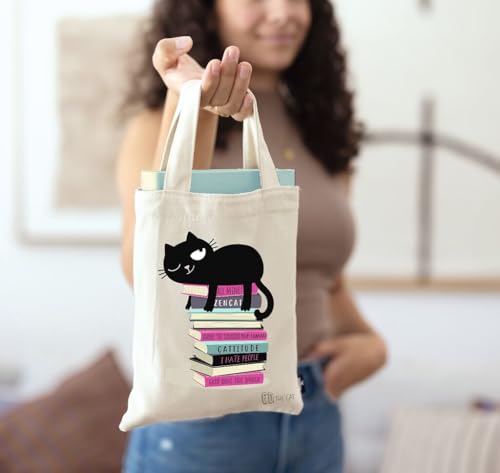 moses. Ed, The Cat Büchertasche – Stofftasche für Bücher, Geschenkverpackung aus 100% Baumwolle, wiederverwendbar, umweltfreundliche Buchhülle mit coolem Ed, The Cat Design