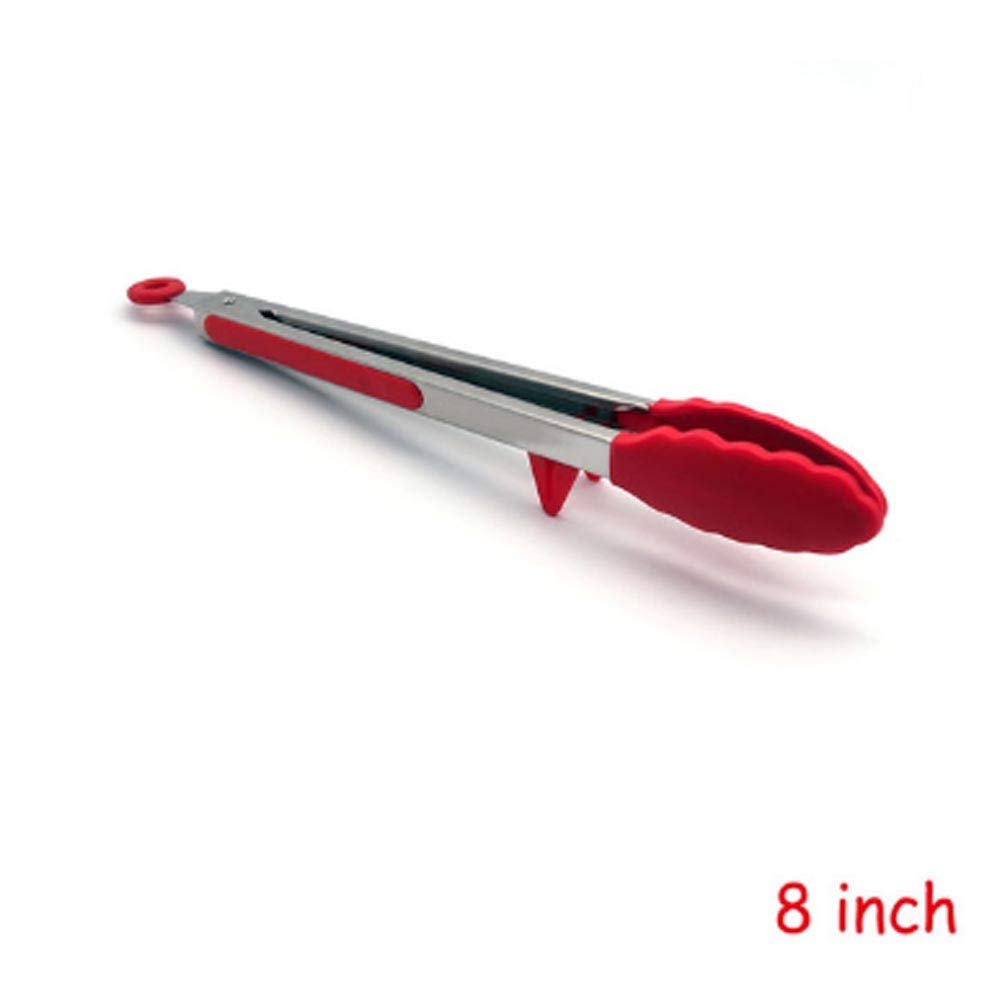 MRKU Pinzas de Cocina de Acero Inoxidable Resistentes a Altas temperaturas para Barbacoa con Cabezal de Silicona