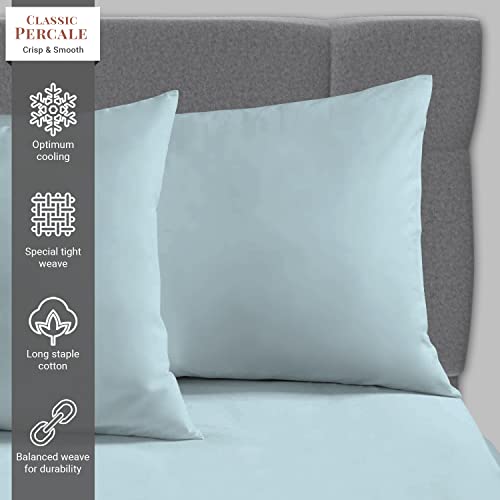 Cotton Baby Blue Housewife Percale Pillowcases 2 Pack 48x74, 100% Long Staple Combed Cotton Pillow Cover - Image 2
