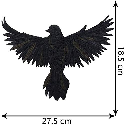 Sewing Machine Accessories 2pcs Eagle Embroidery Animal Stickers Bird Applique Sew On Coat Diy Craft Lron On Transfers For Clothing Repair Patches Garment Cloth (Color : Black)