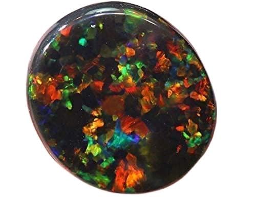 3,10 Karat loser Edelstein, australischer schwarzer Opal, mit mehrfarbigem Feuer, für Ringanhänger und Armband, natürlicher unbehandelter Stein, Unisex, originalzertifiziert