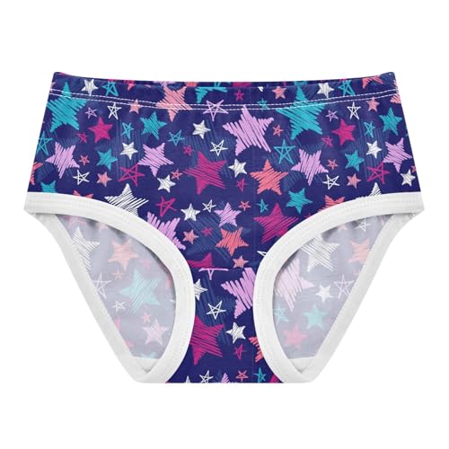 Little Girl Underwear Toddler Panties Kids Undies Colorful Stars Print Soft Cotton Briefs 2T-8Y