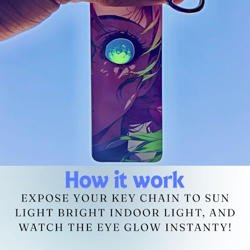 Image of Anime Acrylic Glowing Eyes Keychain | Luminous Eye Glow Key Ring | Premium Otaku Accessory for Bags, Bikes, Cars, Backpacks & Keys