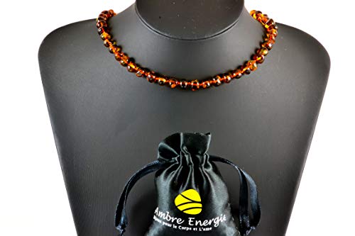 AmberJewellery Bernstein Halsketten für Erwachsene – 50 cm – Damen/Herren – handgefertigt aus zertifizierten baltischen Bernsteinperlen