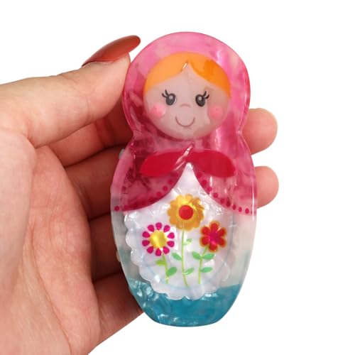 Personalized Cute Acetate Matryoshka Russian Nesting Doll Hair Claw Clip for Women Girls Gift Funny Birthday Present, 1 Piece