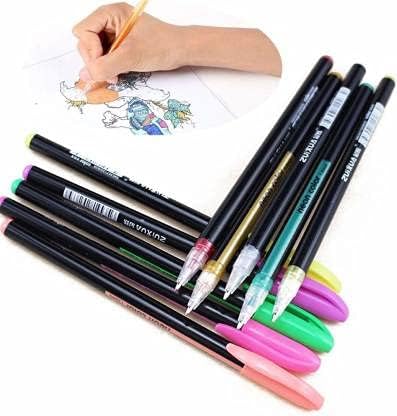 KIVYA Set of 24 Pcs Gel Pens set Color gel pens,Glitter, Metallic, Neon pens Set gifts For Kids Coloring Sketching Painting Drawing