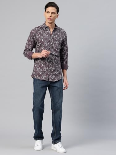 Image of Majestic Man Men's Stylish Floral Print Slim Fit Casual Shirt - Pure Cotton| Full Sleeve | Trendy & Comfortable