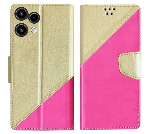 Image of SBMS Flip Cover for Nothing Phone (3a) Lite Back Cover Case with Magnatic Closure | Genuine Leather Finish | Inbuilt Stand | Card & Money Pocket | Wallet Style Flip Back Case Cover (MultiPink)