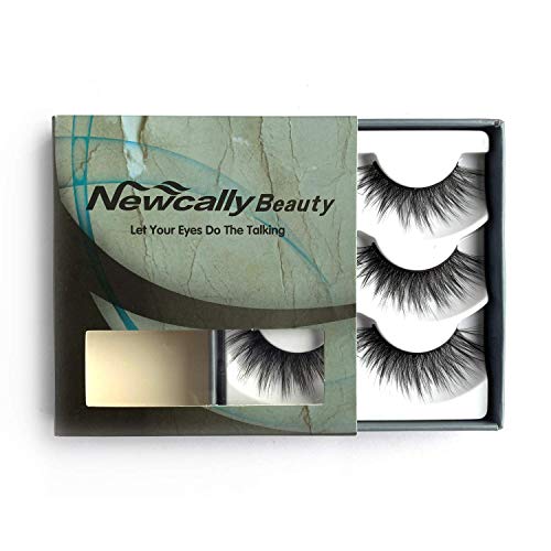 Newcally 3D False Eyelashes Faux Mink Thick Dramatic Lashes 3 Pairs