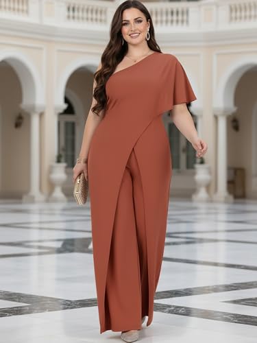 Image of KOH KOH Womens 2026 One Off Shoulder Asymmetric Long Pant Jumpsuit Romper