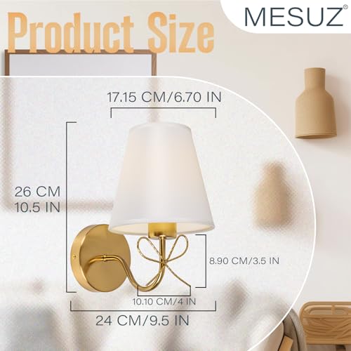 Image of Antique Brass Bow Wall Sconces, Gold Wall Light Set of 2 with Plug-in Cord or Hardwired 110V, Remote Control Dimmable LED Bulbs for Bedroom Living Room Home Mulit Color Temperature