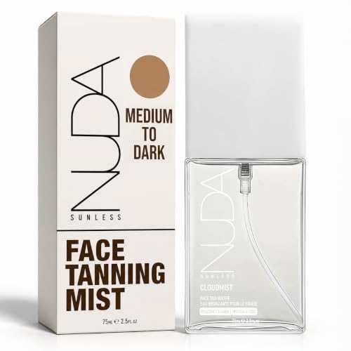 Nuda CloudMist Face Self Tanner Mist, Tanning Spray, Medium to Dark Skin