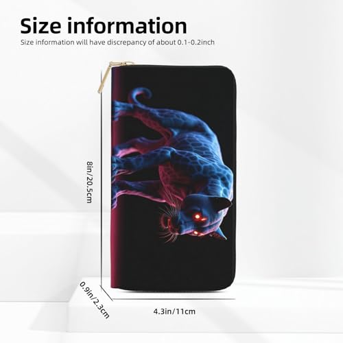 Cool Blue Panther-A Print Wallet Women, Leather Bifold Multi Card Wallet, Long Purse Women's Wallets2