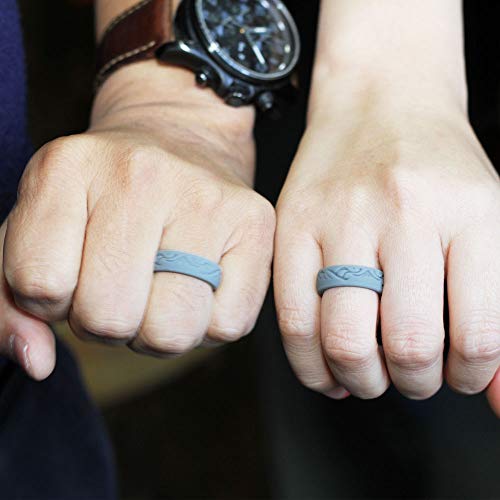 Alliance en silicone anti-irritation bague grise Tuhaoge taille 10 - 3