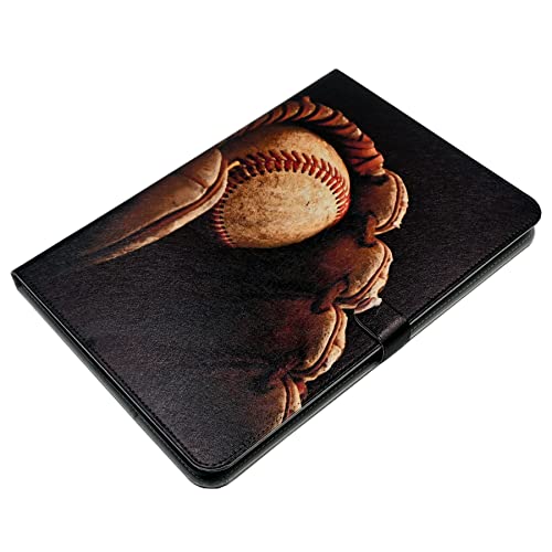 Yhb For Ipad 9.7-Inch Case 2018/2017 Model, Ipad 6Th/5Th Generation, Premium Pu Leather Slim Folding Stand Shell Multiple Viewing Angles Cover, Baseball In Glove Vintage #TOP3