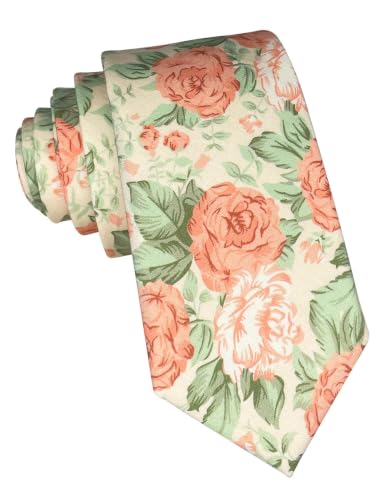 Image of Kebocis Mens Skinny Cotton Floral Tie for Men