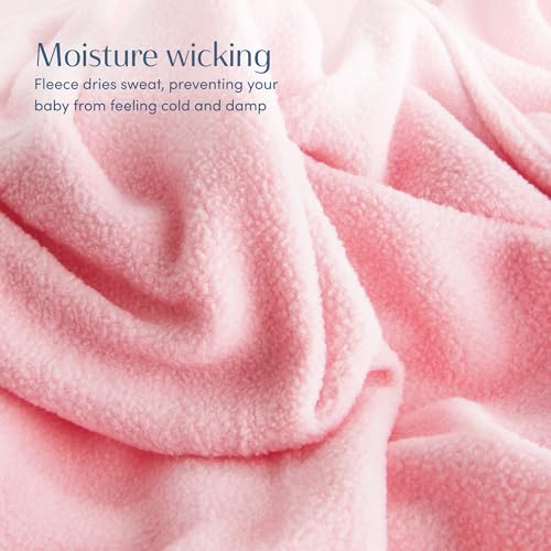 Image of SleepingBaby Zipadee-Zip Fleece Transition Swaddle - Arms-Out Wearable Blanket for Baby Sleep, Soft Breathable Fleece 0.8 TOG - Rose Pink, Medium (6-12 Month)