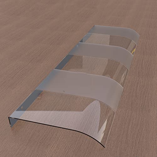 Toldo translúcido para puerta delantera, toldo con bloqueo UV para jardín, patio y porche, refugio de lluvia de policarbonato, cubierta impermeable para puerta delantera y ventana (50 x 140 pulgadas)