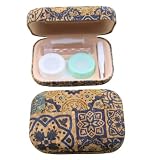 Kontaktlinsenbox Kork Kontaktlinsen Mandala Blau Reiseetui für Kontaktlinsen mit Spiegel, elegant, lässig und sportlich