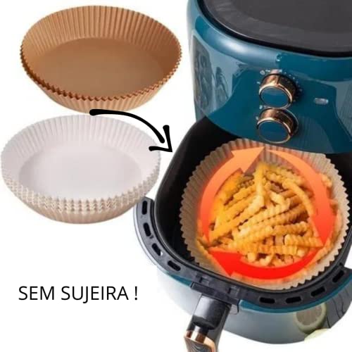 KIT COM 1000 UNIDADES Forro de Papel Air Fryer Protetor Gordura Airfray Antiaderente Airfryer Grande