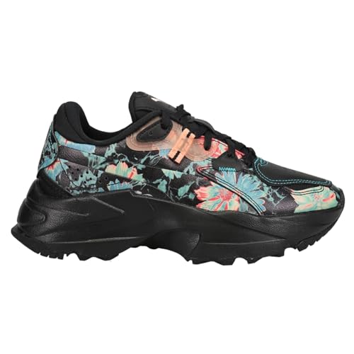 PUMA Womens Orkid Hidden Flowers Floral Lace Up Sneakers Shoes Casual - Black, Green