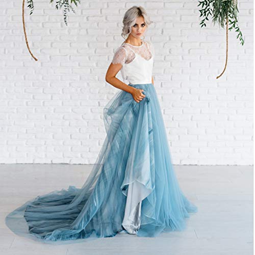 Women's Long Tulle Skirt Wedding Skirt with Long Train for Prom Bridal Overskirt Bridesmaid Maxi Ball Gown2