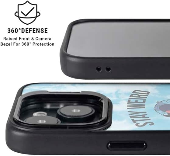 Skinit Kickstand Phone Case Compatible with iPhone 16 - Officially Licensed Disney Lilo and Stitch Stay Weird Design