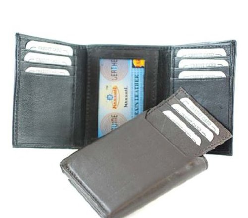 High End Mens Leather Wallet Trifold Pull Out Id #1955