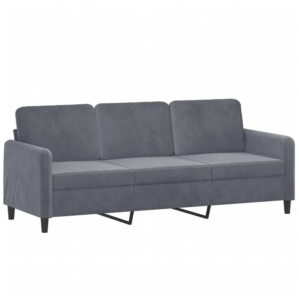IKAYAA Sofá de 3 Plazas con Taburete Patas de Madera Sofá de Salon de Terciopelo Sofá Chaise Longue Moderno para Salon Oficina 180 cm Gris Oscuro 3032130_es