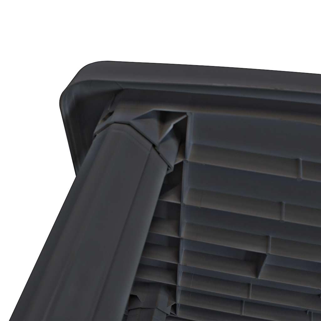 vidaXL Mesa de Jardín 101x68x72 cm, Plástico, Antracita, Resistente a la Intemperie, para Balcón o Jardín, Agujero para Sombrilla 3,6 cm, Mesa Exterior