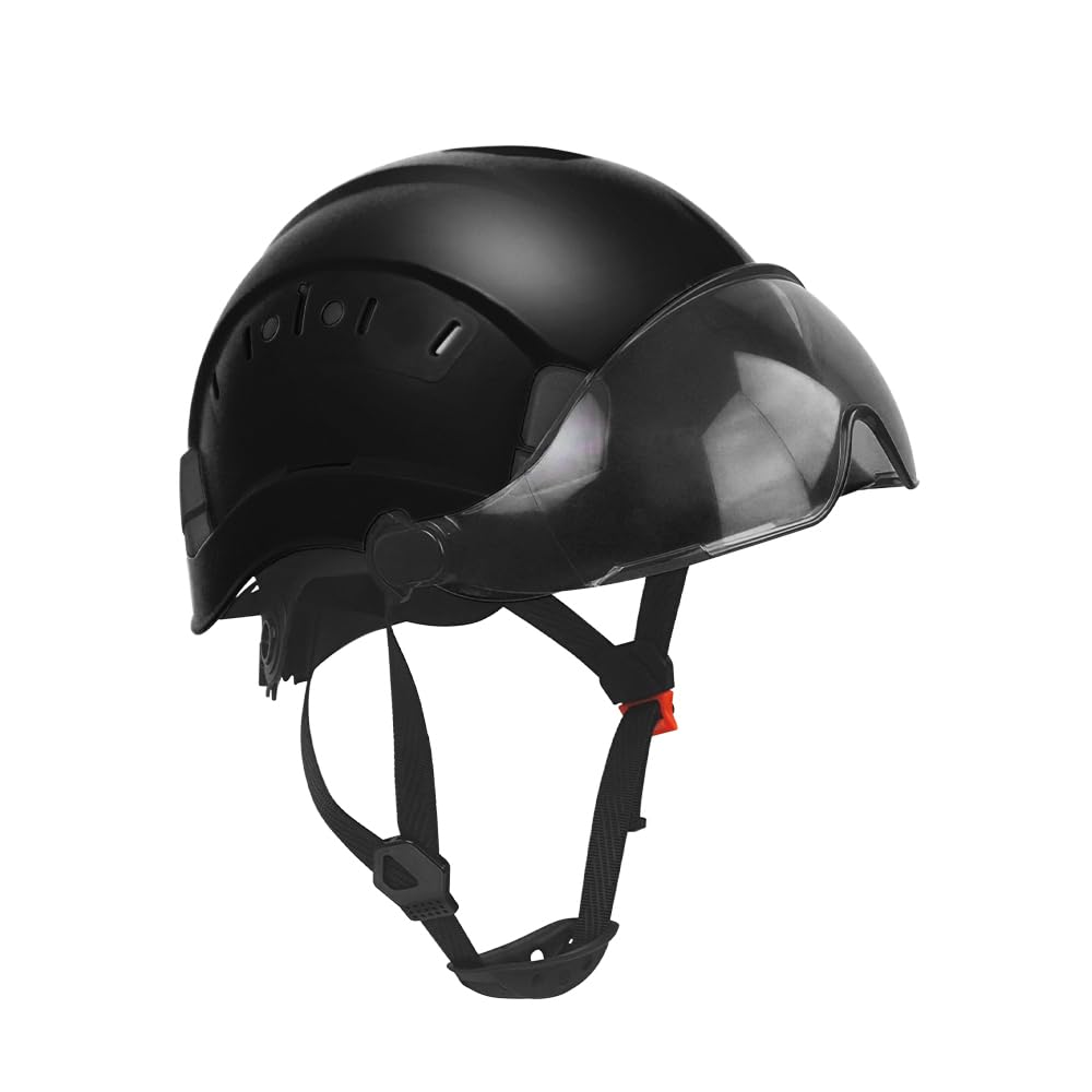 SMASYS Safety Hard Hat ABS Helmet Adjustable with Visor 6-Point Suspension Perfect for Construction and Climbing