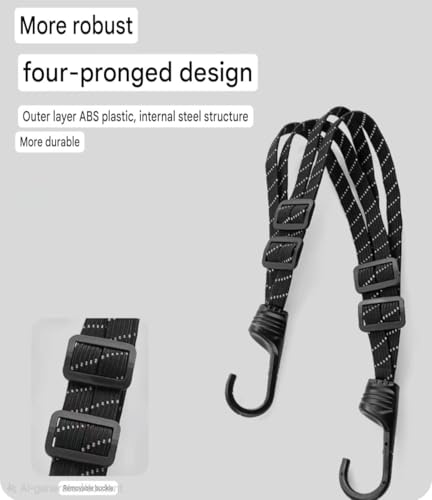 Image of Universal Fix Reflective Helmet Rope | Pack of 1 | Elastic Luggage Net for Motorcycle, Bike, Scooter | Strong Cargo Straps for Helmet & Luggage Storage (Reflective)