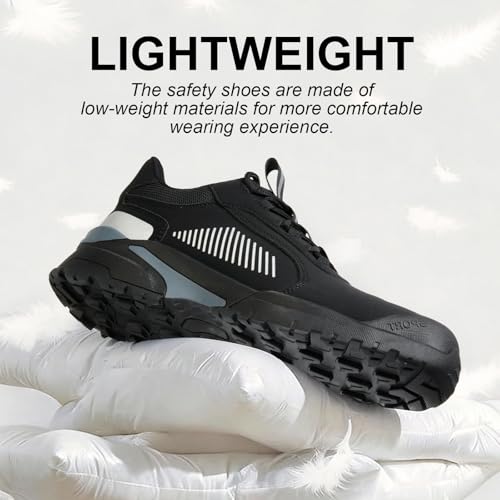 Image of Steel Toe Shoes for Men,Lightweight Work Shoes,Mens Indestructible Safety Boots,Puncture Proof Construction Steel Toe Sneaker.