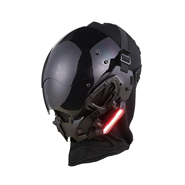 Marikito cyberpunk mask helmet futuristic mask techwear mask sci fi mask gothic mask halloween cosplay costume mask suitable for any adult - image 6