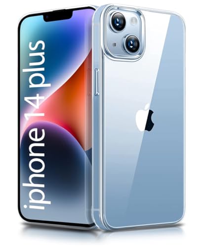 Image of WOW IMAGINE Crystal Clear Transparent Back Case Cover for Apple iPhone 14 Plus | Full Device & Camera Protection Shockproof TPU | Flexible Silicone Back Cover Case - Transparent