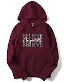 ADRO Sudadera de algodón con capucha para hombre, Granate, 42