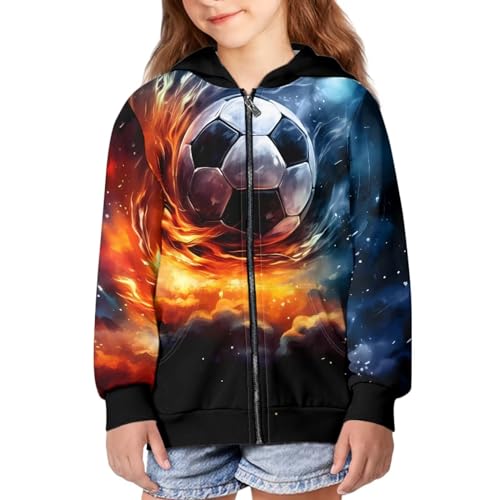 Image of Coloranimal Unisex Girls Boys Long Sleeve Casual Hoodies & Sweatshirts Tops Kids Zip Up Jacket Coat Age 6-16 Year