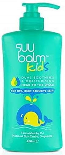 #MC SUU BALM Kids Dual Soothing & MOISTURISING Head to Toe WASH 420ML-for Gentle Cleansing on Sensitive and Dry Skin, Leaving Your Little one’s Skin Feeling soothed and moisturised.
