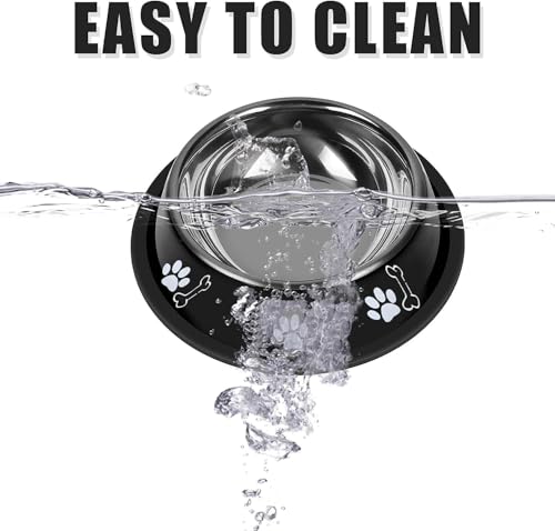 Image of PremiumAV Stainless Steel Dog Bowl 400 ML 1 No. Size - Anti-Skid Pet Bowl with Non-Slip Base for Puppies & Cats, Durable Food & Water Dish, Non-Toxic Easy Clean Silver Feeding Bowl, Small Pet Gift