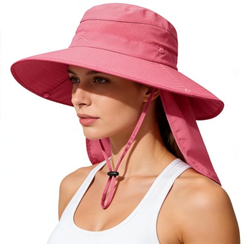 Image of Sun Hats for Men Women, UPF 50+ Protection Fishing Hat with Neck Flap