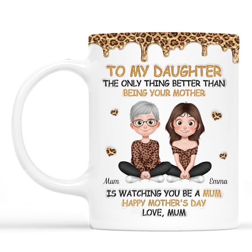 Image of Personal Chic Custom Mug Name - to My Daughter from Mum - Personalised Mum Gifts, Grandma Gift, Mummy Mug, Grandma Cup, Personalised Mugs, Granny Mugs (Model #4)