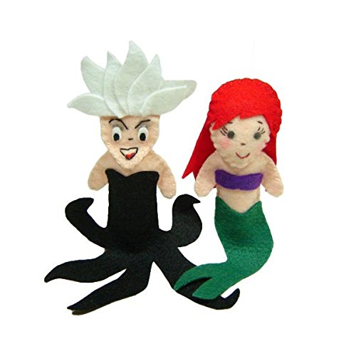 Dedoches de Feltro - Sereia - 4 Personagens - Multicolorido - 100% Artesanal