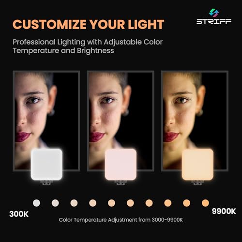 Image of STRIFF Blaze-1 LED Video Light for Phone, Camera, Laptop, Meeting, Photography, and Lighting, with Clip & Type C, Dimmable & Rechargeable for Selfie Stick Tripod, 2000mAh, 4.5W