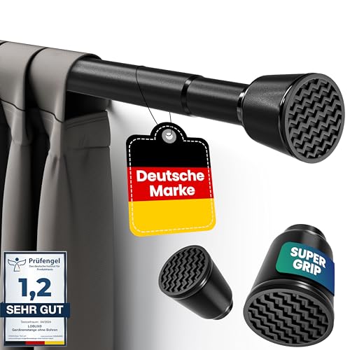 LOBUX® - Gardinenstange ohne bohren [schwarz, 260-350cm] –...