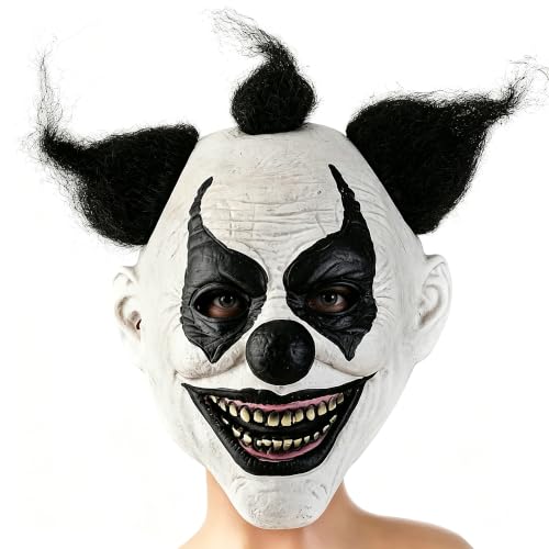 YU FENG Scary Clown Mask for Adults Full Face Latex Horror Costume