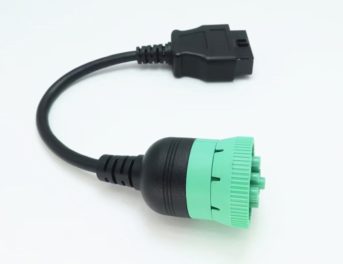Cable adaptador J1939 macho a hembra OBD2 de 16 pines de 16 pines a 9 pines J1939, color verde