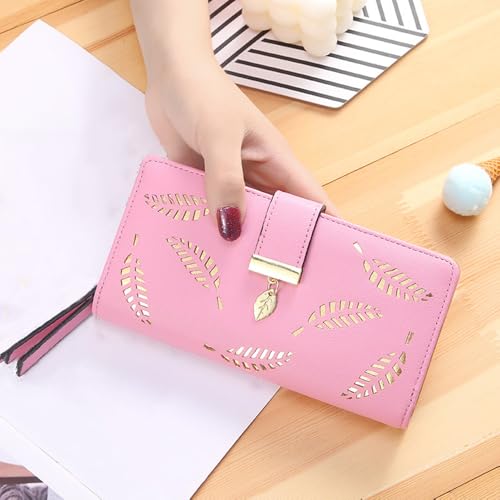 Women's Long Bifold Wallet,Clutch Wallet Handbag for Women,Card Holder Purse Zipper Buckle