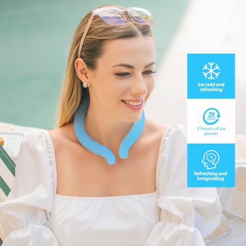 Neck Cooling Tube with Insulated Bag, Reusable Neck Coolers Wearable Body Cooling Products for Hot Weather in Summer