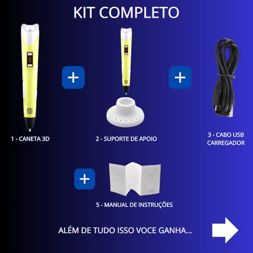 Caneta 3D Profissional Para Impressão Criativa Com Filamentos PLA E Refil De Filamento Para Caneta I